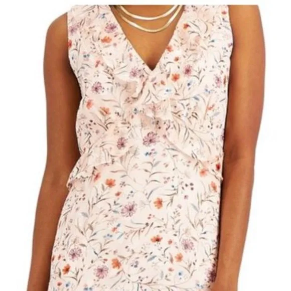 INC Spring/Summer Ruffle Floral Print Sheath Dress Sz 8 NWT - Picture 3 of 11